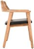 SAM Esszimmerstuhl massive Akazie natur Sitz Echtleder schwarz ANGEL (4er-Set) Bild 5
