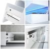 Vladon Lowboard City, TV-Kommode mit Sockelelement, 1 offenem Fach und 3 Schubkästen, Weiß matt/Weiß Hochglanz, inkl. LED-Beleuchtung (178 x variabel x 39 cm) Bild 3
