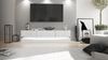 Vladon Lowboard City, TV-Kommode mit Sockelelement, 1 offenem Fach und 3 Schubkästen, Weiß matt/Weiß Hochglanz, inkl. LED-Beleuchtung (178 x variabel x 39 cm) Bild 2