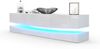 Vladon Lowboard City, TV-Kommode mit Sockelelement, 1 offenem Fach und 3 Schubkästen, Weiß matt/Weiß Hochglanz, inkl. LED-Beleuchtung (178 x variabel x 39 cm) Bild 5