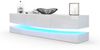 Vladon Lowboard City, TV-Kommode mit Sockelelement, 1 offenem Fach und 3 Schubkästen, Weiß matt/Weiß Hochglanz, inkl. LED-Beleuchtung (178 x variabel x 39 cm) Bild 4