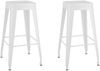 Barhocker METO Stapelbar 2er Set Weiß Metall | Barstühle Küchenhocker Thekenhocker für Küche Hausbar Bild 2