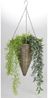 Blumenampel, Trichterform, zum Hängen, Weidengeflecht Beige, 30x78 cm Bild 2