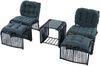 LVHOM Gartenmöbel-Set 5-tlg, Balkonmöbel-Set mit 2 Sessel, 2 Hocker und Tisch, inkl. Sitzpolster, Sitzgruppe Polyrattan, Wetterfestes Lounge-Set Bild 2