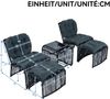 LVHOM Gartenmöbel-Set 5-tlg, Balkonmöbel-Set mit 2 Sessel, 2 Hocker und Tisch, inkl. Sitzpolster, Sitzgruppe Polyrattan, Wetterfestes Lounge-Set Bild 4