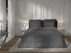 Heckett & Lane Mako-Satin Bettwäsche 135x200 Diamante Classic Anthrazit grau Karo uni Bild 2