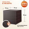 CASARIA® Polyrattan Auflagenbox Kissenbox Gartentruhe 318 L Braun Bild 3