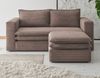 Sofa 2-Sitzer Pesaro in braun Cord Set inkl. Hocker Bild 2