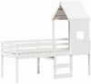 vidaXL Hochbett mit Dach Weiß 80x200 cm Massivholz Kiefer 3282011 Bild 3
