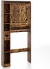 Toilettenschrank mit 2-Türschrank & 6 Offenen Fächern & Taschentuchbox Überbauschrank Braun Bild 1