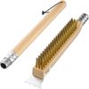 LuxusKollektion Reinigungsbürste für Grill und Pizzaofen, Stahl Messing natur, ca. 64 cm Bild 5