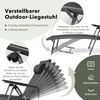 Terrassenliegestuhl Outdoor-Terrassenstuhl Klappliege mit 8 verstellbaren Rücken Schwarz Bild 2