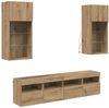 5-tlg. TV Wand Einheiten,Wohnwand Wohnzimmer mit LED Artisan-Eiche 40,5 x 30 x 90 cm Bild 2
