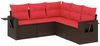 vidaXL 5-teiliges Gartensofa-Set mit Kissen, braun, Polyrattan 3220153 Bild 2