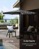 Sonnenschirm mit LED-Solar-Beleuchtung und Kurbel, knickbar, Metall grau, Ø 3 m Bild 2
