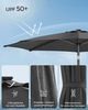 Sonnenschirm mit LED-Solar-Beleuchtung und Kurbel, knickbar, Metall grau, Ø 3 m Bild 5