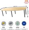 Rheinland Möbel Konferenztisch KONTI 280x130 cm – ovaler Besprechungstisch in Ahorn mit graphitfarbenen Rundrohrfüßen & 2 Kabelauslässen, erweiterbarer Meetingtisch für 8–10 Personen, moderner XXL-Tisch fürs Büro Bild 3