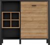 Kommode >HIGH ROCK< in Schwarz/ Riviera Eiche Dekor - 93,3x85,1x40,2cm (BxHxT) Bild 3