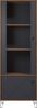 'Montez' Vitrine, Graphite grau und Eiche Kraft Gold, 63 x 172 x 40 cm Bild 2