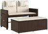 vidaXL Gartenbank Verstellbar mit Kissen Braun Poly Rattan 365818 Bild 5