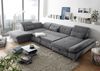 Couch MELFI L Sofa Schlafcouch Wohnlandschaft Schlaffunktion dunkelgrau U-Form Bild 2