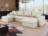 Mirjan24 'Kristofer U' Ecksofa, Cord beige, 80 x 140 x 304 cm Bild 2
