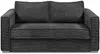 Vente-unique - LORETO Sofa SamtStoff Grau - B 223 cm95 cm x H 90 cm x L 215 cm Bild 3