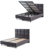 Moln Visco Grey Boxspringbett Set mit Matratze und Bettkästen, Schlafzimmer Set 160x200 Bild 3