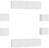 vidaXL 8-tlg. TV-Schrank-Set Weiß Spanplatte [3074457] Bild 2