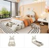 Polsterbett 90x200 cm aus Samt mit LED-Beleuchtung und Stauraum – verspieltes Hasenohren-Design Bild 5