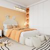 Polsterbett 90x200 cm aus Samt mit LED-Beleuchtung und Stauraum – verspieltes Hasenohren-Design Bild 2