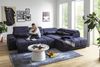 Polstergarnitur >Donaugh< Sitztiefen + Kopfteilverstellungen, blau-schwarz - 323x76x231 (BxHxT) Bild 2