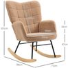 HOMCOM Schaukelstuhl Schwingsessel Akzentstuhl Wohnzimmersessel Relaxsessel Schaukelsessel für Schlafzimmer, Belastbarkeit bis 120 kg, Berbervlies, Braun 71 x 92 x 101 cm Bild 2
