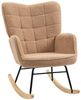 HOMCOM Schaukelstuhl Schwingsessel Akzentstuhl Wohnzimmersessel Relaxsessel Schaukelsessel für Schlafzimmer, Belastbarkeit bis 120 kg, Berbervlies, Braun 71 x 92 x 101 cm Bild 4