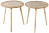 Set mit 2 Beistelltischen aus MDF-Holz mit Muster in Natur und Weiß Bild 1