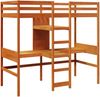 vidaXL Hochbett mit Schreibtisch & Ablagen Braun 90x200 cm Kiefernholz 3308543 Bild 2