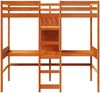 vidaXL Hochbett mit Schreibtisch & Ablagen Braun 90x200 cm Kiefernholz 3308543 Bild 5