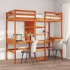 vidaXL Hochbett mit Schreibtisch & Ablagen Braun 90x200 cm Kiefernholz 3308543 Bild 3