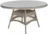 Gartenesstisch Kamomill aus Kunst-Rattan und Glas, klassisch rund, beige, für 2-4 Personen, Ø 130 cm Bild 1