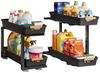 Yorbay Ablageregal Küchenregal 2er Set,Waschbecken Regal, Küchenschrank Organizer,Schwarz, Höhenverstellbarer Schubladenschrank für Küche & Bad Bild 2