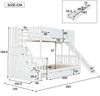 Merax 90x200cm Etagenbett, Kinderbett Mit Fenster, Mit Kinderrutsche, Schubladen mit Rollen, Treppen mit Handlauf, Mit 4 Schließfächer in der Treppe, Weiß Bild 4