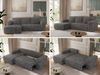 Ecksofa mit Schlaffunktion, Bettkasten und losen Kissen für das Wohnzimmer - TRENTINO - Dunkelgrau Cord - links Bild 2