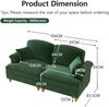 Flieks 2-Sitzer Sofa, Modular Sofa mit 2 Kissen, abnehmbarer Volant, Flared-Armlehnen & Holzbeinen, Chenille, Grün Bild 4