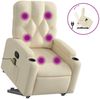 vidaXL Massagesessel mit Aufstehhilfe Creme Stoff 3204731 Bild 2