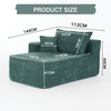 Chaiselongue aus Chenille mit Kissen, grün Bild 3