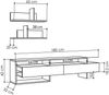 Dmora Wohnzimmermöbel Huko, Modulares Wohnzimmerset, Mehrzweck-Wohnzimmermöbel, Moderner TV-Schrank, 180x32 h42 cm, Anthrazit Bild 3