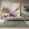 KADIMA DESIGN Teppich Struktur Wohnzimmer schmutzabweisend Teppich Kurzflor, Läufer, Höhe: 10 mm, Florhöhe: 6 mm, 100% Polypropylen, Läufer, 60x100 cm, Grün Bild 1