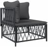 vidaXL 4-tlg. Garten-Lounge-Set mit Kissen Anthrazit Stahl 3186869 Bild 4