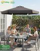 Sekey Sonnenschirm 200 cm Gartenschirm Rund Marktschirm Knickbar mit Kurbel, LxB: 200x200 cm, mit Überhang, Windstabil & neigbar, ideal für Balkon, Garten, UV 50+ Bild 4