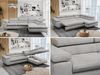 Mks Möbel 'Peter L-form' Ecksofa mit Bettfunktion, Bettkasten & einstellbaren Kopfstützen, Hellgrau, Velours, rechts Bild 2